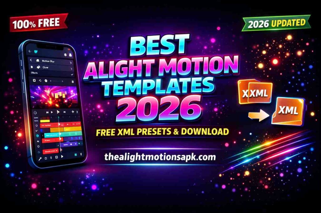 Best Alight Motion Templates 2026 with free XML presets download from thealightmotionsapk.com