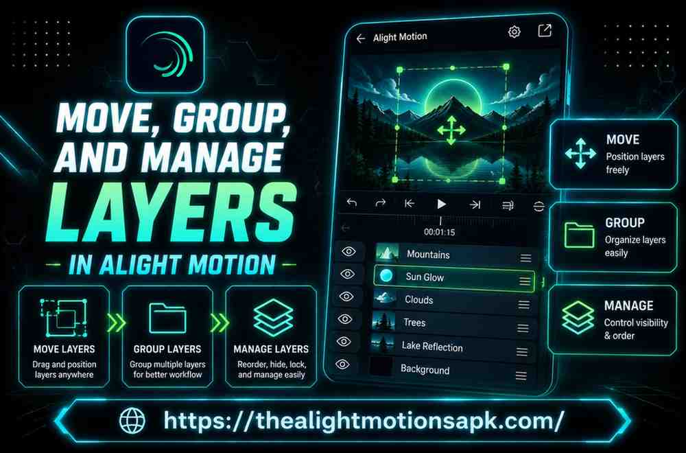 How to move, group, and manage layers in Alight Motion – step-by-step guide